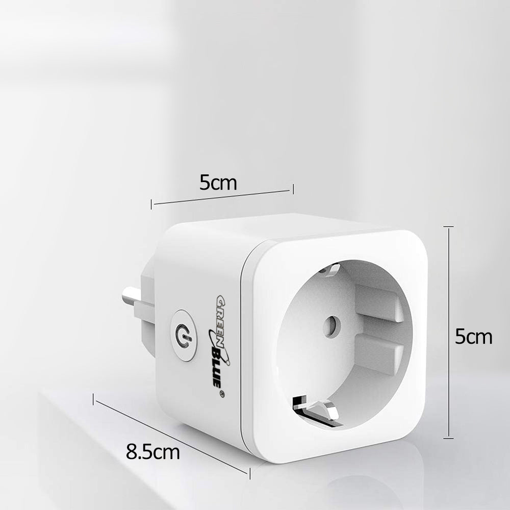GreenBlue дистанционно управляема WiFi контактна кутия, Android/iOS/Alexa/Google Home, енергийна консумация, таймер, макс. 3680 W, тип F, GB720 F