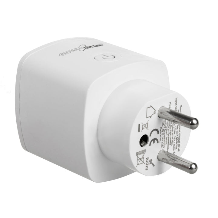GreenBlue дистанционно управляема WiFi контактна кутия, Android/iOS/Alexa/Google Home, енергийна консумация, таймер, макс. 3680 W, тип E, GB720 E