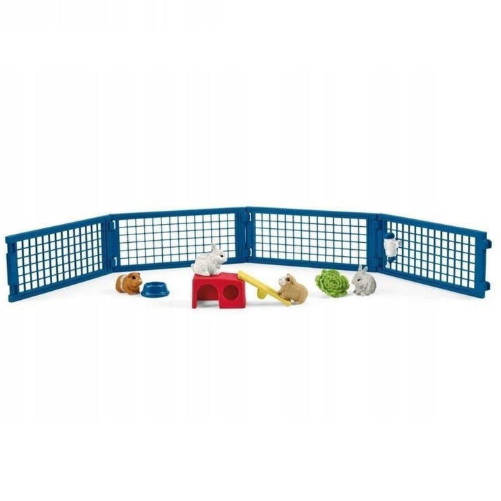 Schleich SLH42500 Schleich Farm World Rabbit & Guinea Pig Hutch Toy Play Set Figurine