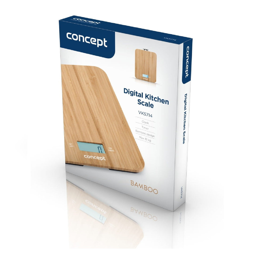 15 кг цифрови кухненски везни Concept Bamboo VK5714 LCD