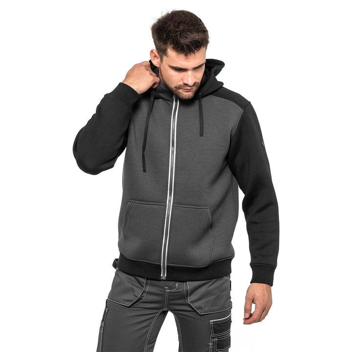 Hanorac de lucru pentru barbati Helbos Ava, culoare gri-negru, marimea XL