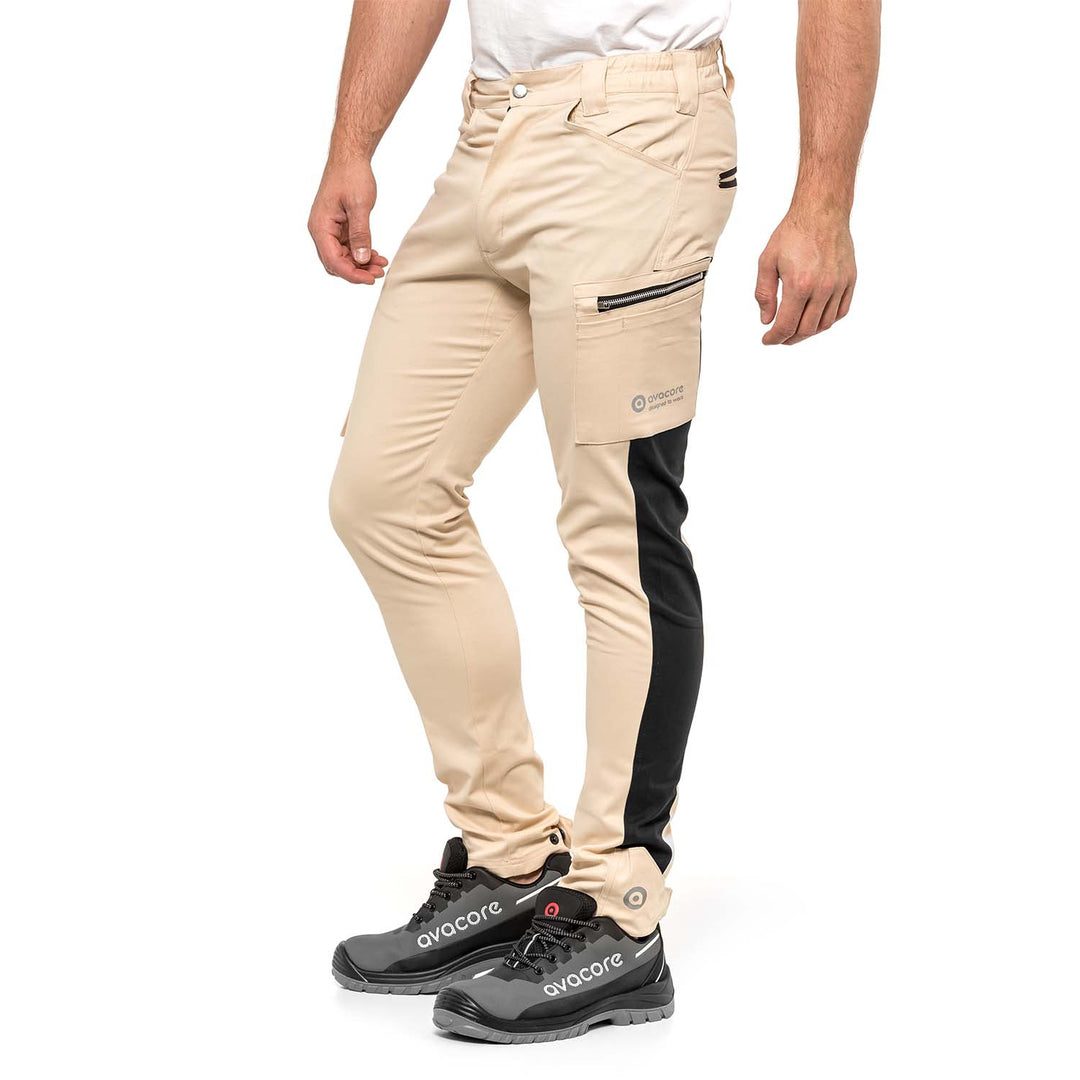 Pantaloni de lucru pentru barbati, Tubbos, bej/negru, marimea 48