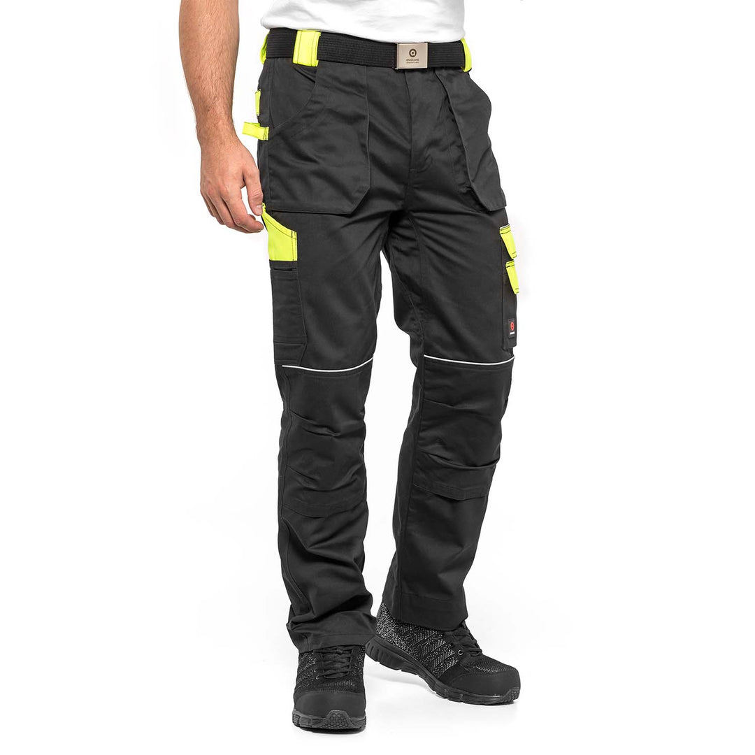 Pantaloni protectia muncii Helios, Negru-Galben,marimea 58