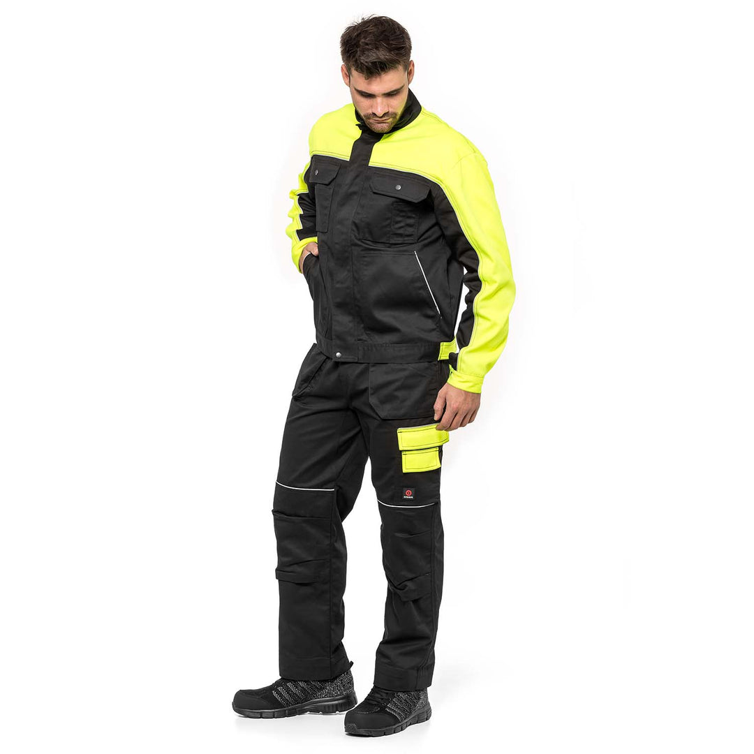 Pantaloni protectia muncii Helios, Negru-Galben,marimea 58