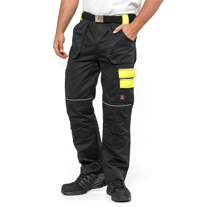 Pantaloni protectia muncii Helios, Negru-Galben,marimea 58