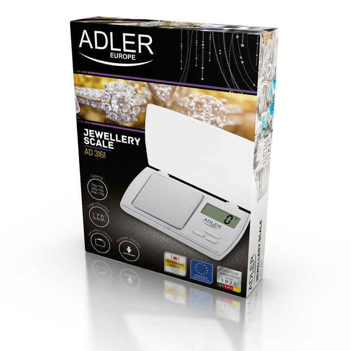Прецизен кантар Adler AD 3161 с лесен за четене LCD дисплей