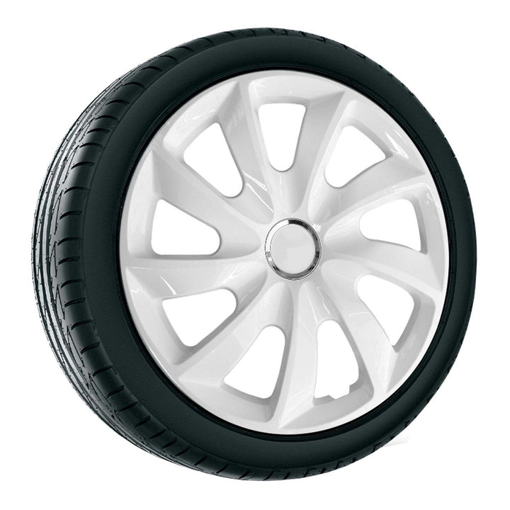 13" NRM STIG БЯЛО БОЯДИСАНИ капаци за колела, бели, 4 броя