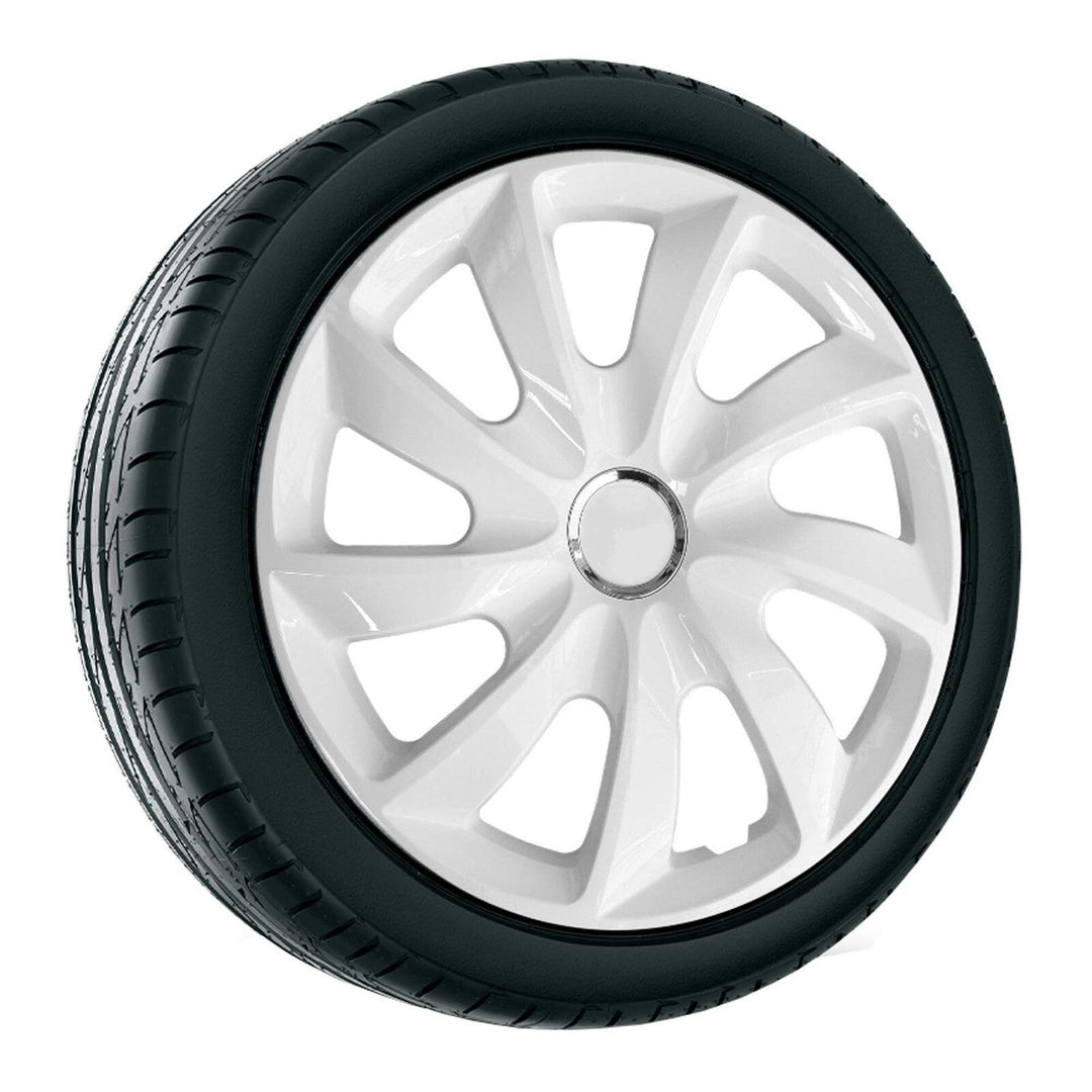 14" NRM STIG БЯЛО БОЯДИСАНИ капаци за колела, бели, 4 броя