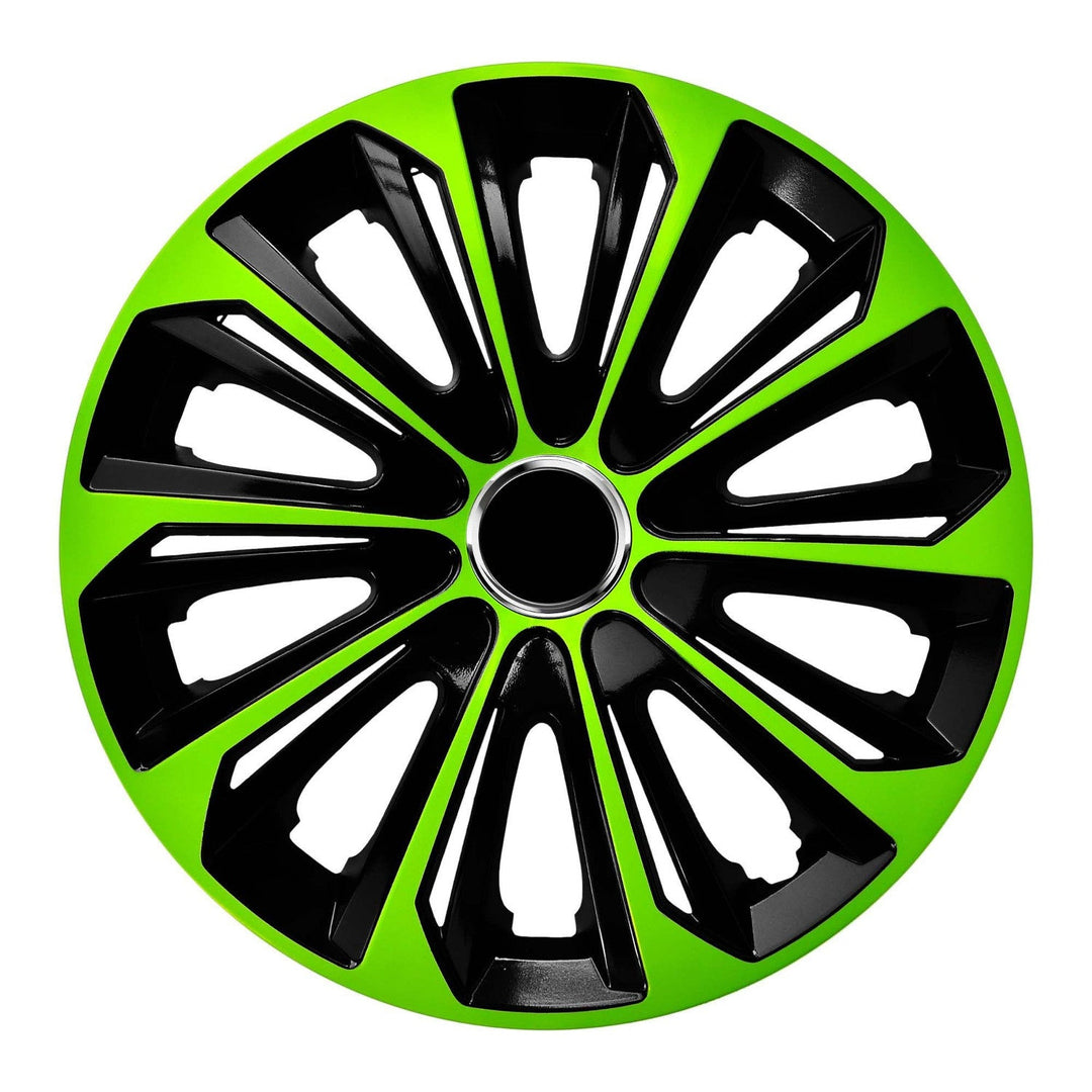 15'' NRM EXTRA STRONG GREEN BLACK капачки за джанти, зелени и черни, 4 броя