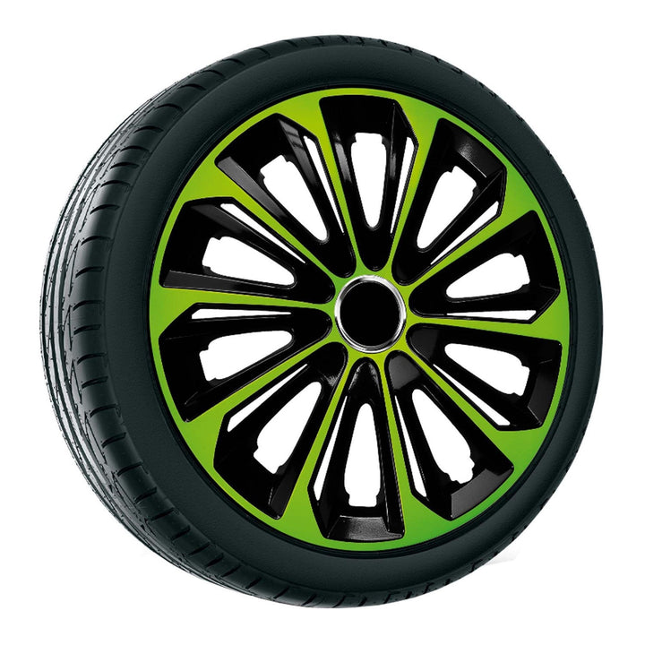 16'' NRM EXTRA STRONG GREEN BLACK капачки за джанти, зелени и черни, 4 броя