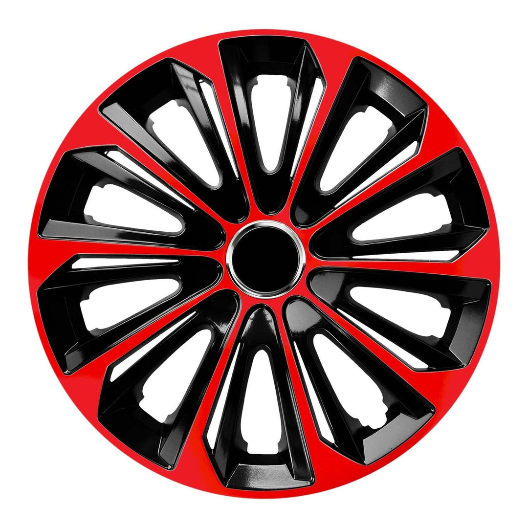 14'' NRM EXTRA STRONG RED BLACK капачки за джанти, червени и черни, 4 броя