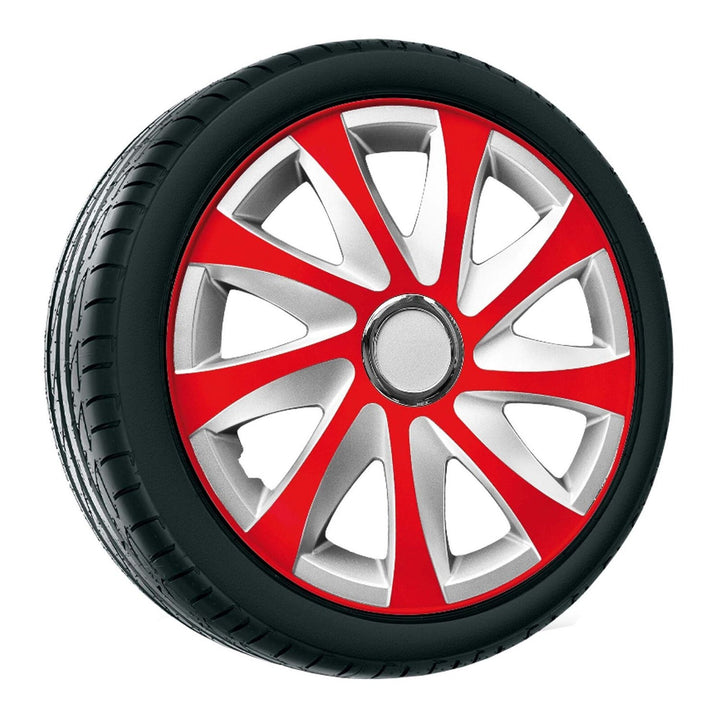 14'' NRM EXTRA DRIFT RED SILVER червени и сребърни капаци за джанти, 4 броя