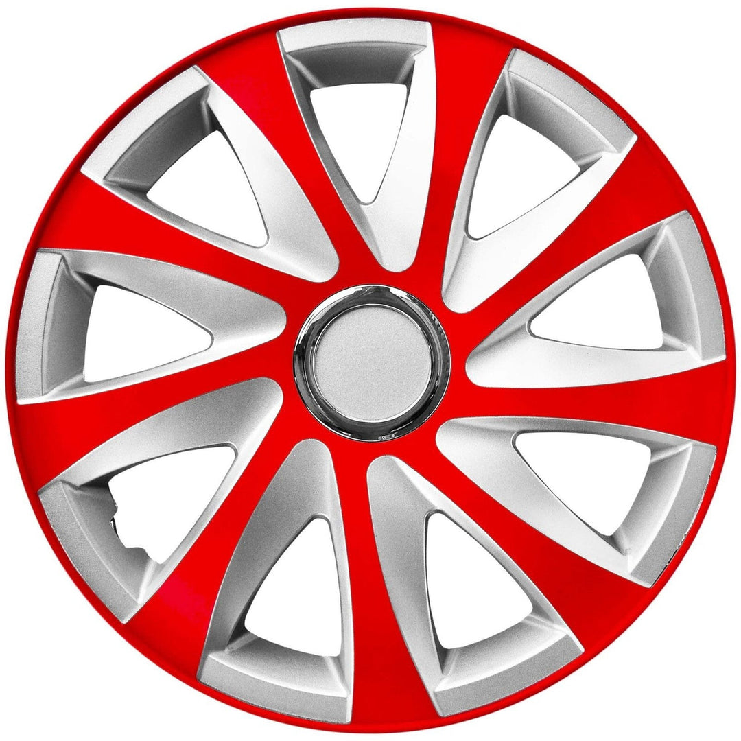 14'' NRM EXTRA DRIFT RED SILVER червени и сребърни капаци за джанти, 4 броя
