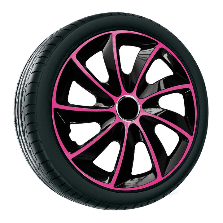 13" NRM EXTRA STIG PINK BLACK капачки за джанти, розови и черни, 4 броя