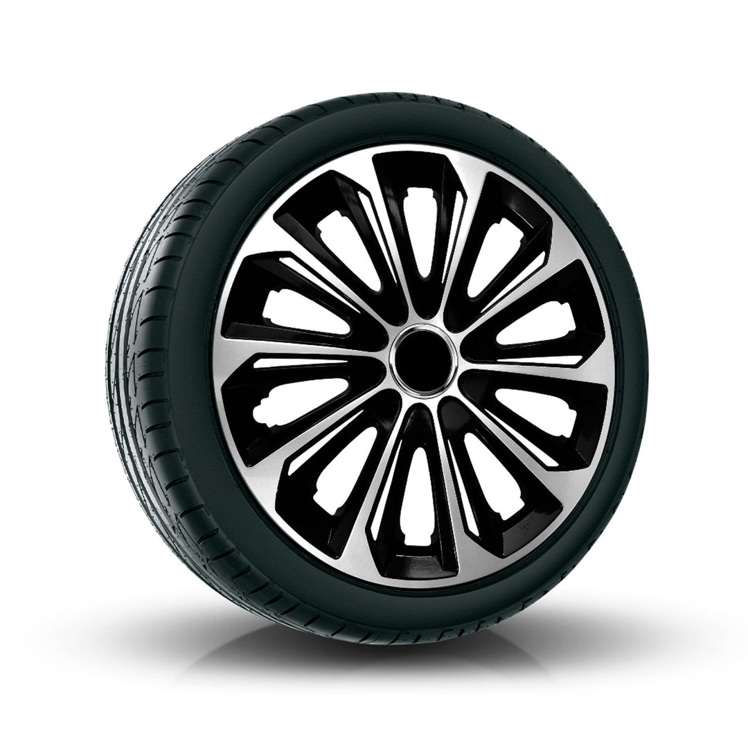 16" NRM EXTRA STRONG SILVER BLACK капачки за джанти, сребристи и черни, 4 броя.