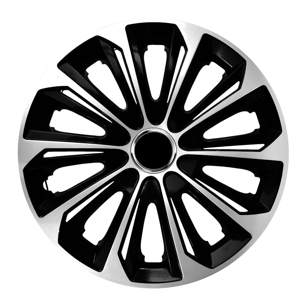 16" NRM EXTRA STRONG SILVER BLACK капачки за джанти, сребристи и черни, 4 броя.
