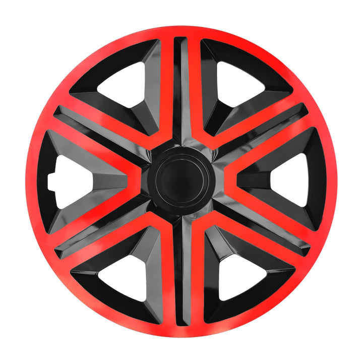 16" NRM ACTION DOUBLECOLOR RED BLACK червени и черни капаци за колела, 4 броя