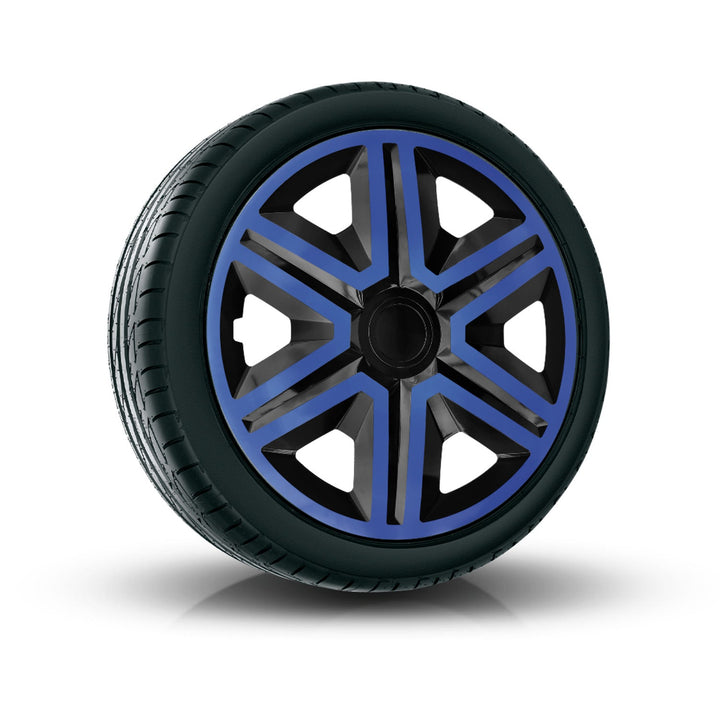 14" NRM ACTION DOUBLECOLOR BLUE BLACK сини и черни капаци за колела, 4 броя