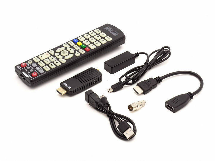 DVB-T/T2 H.265 тунер с HDMI конектор и мини Wiwa дисплей, идеален за приемане на новия DVB T2 сигнал.