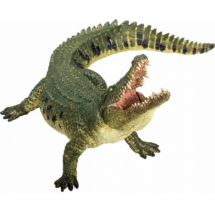 Figurina Crocodil cu gura deschisa, Animal Planet, 15 cm x 13 cm x 8 cm
