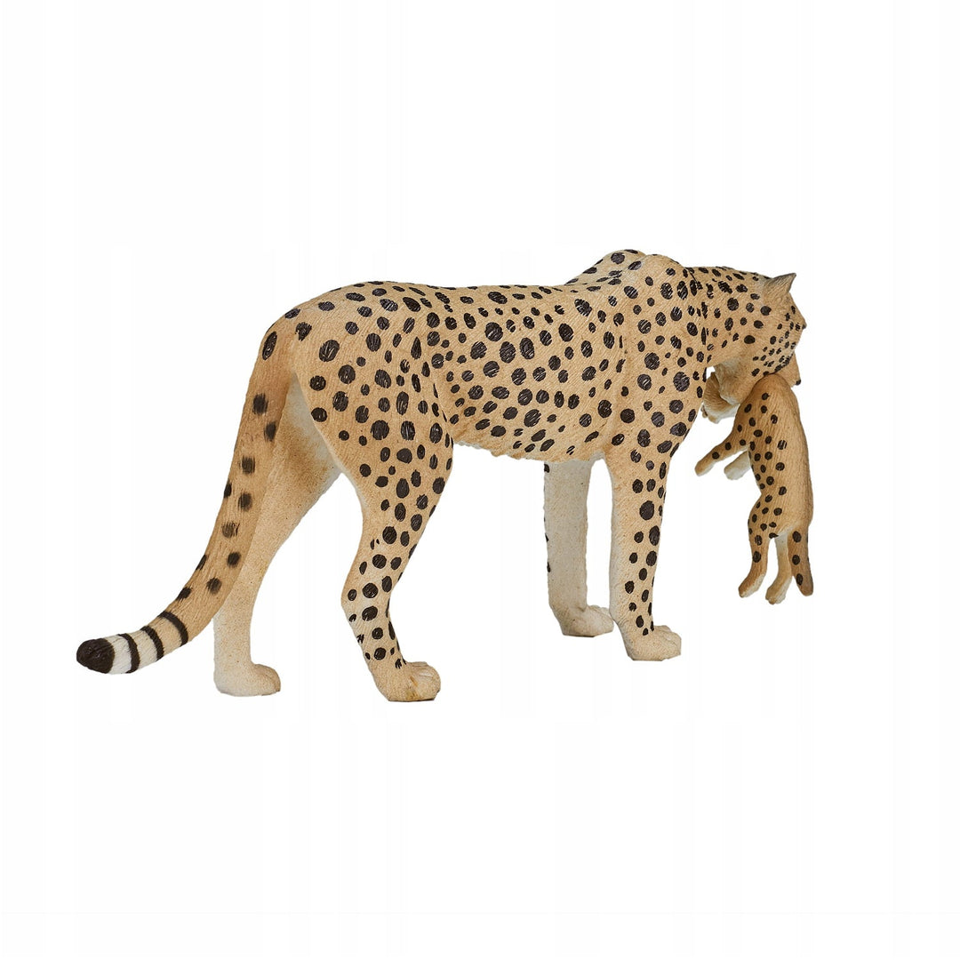 Figurina femela Ghepard cu pui, Animal Planet, 14 cm x 3 cm x 6 cm