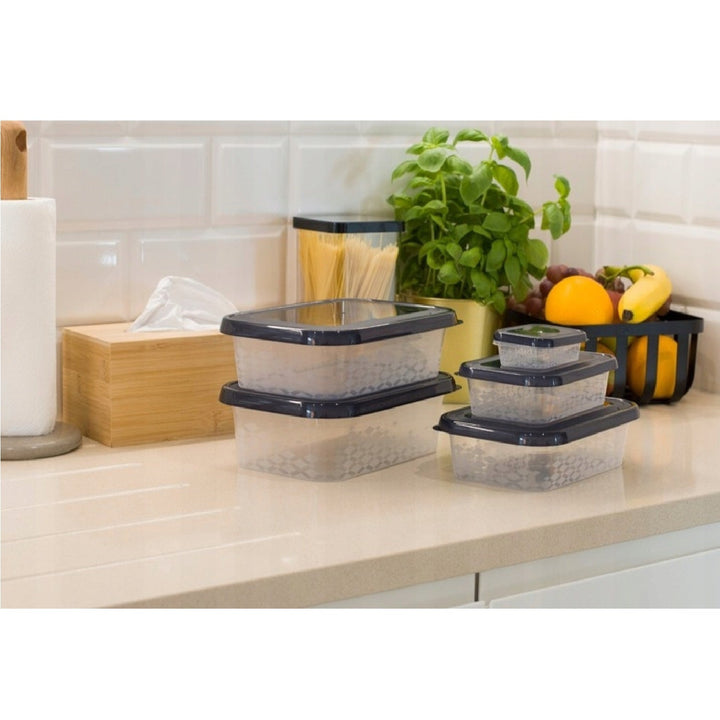BranQ 2205 Set de trei recipiente de plastic pentru alimente, sigure pentru microunde