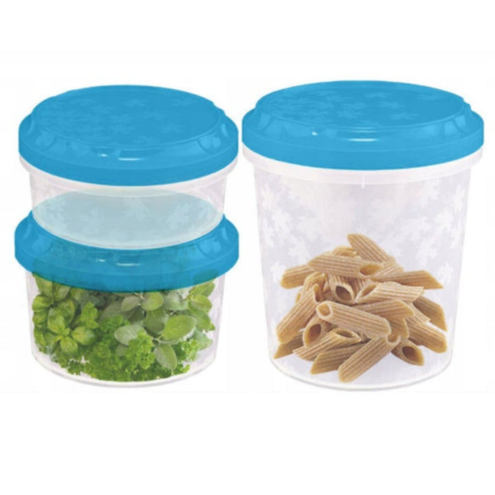 BranQ 1115 Set de 3 containere pentru depozitarea alimentelor - Capac cu răsucire - Culori aleatorii