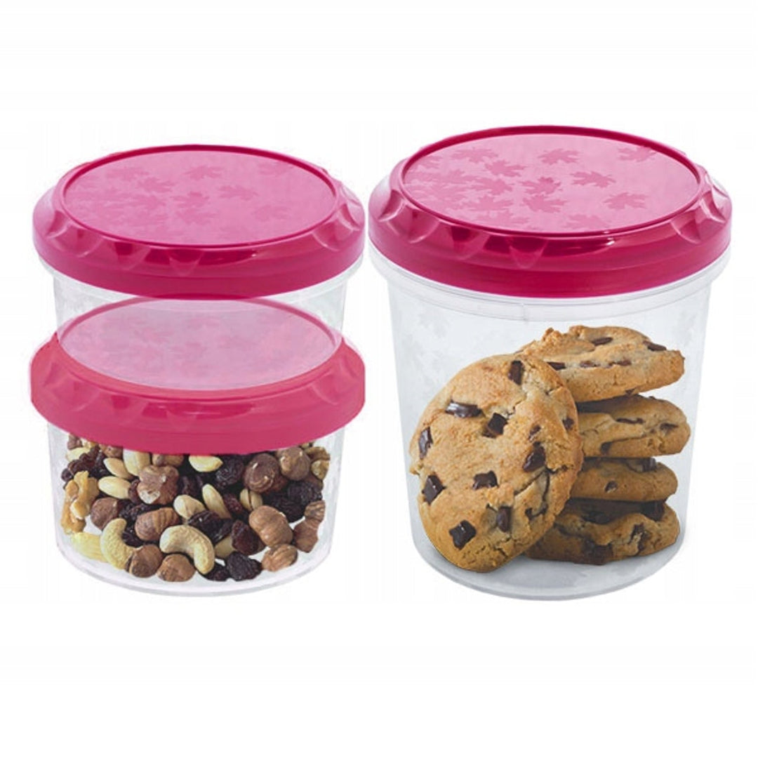BranQ 1115 Set de 3 containere pentru depozitarea alimentelor - Capac cu răsucire - Culori aleatorii