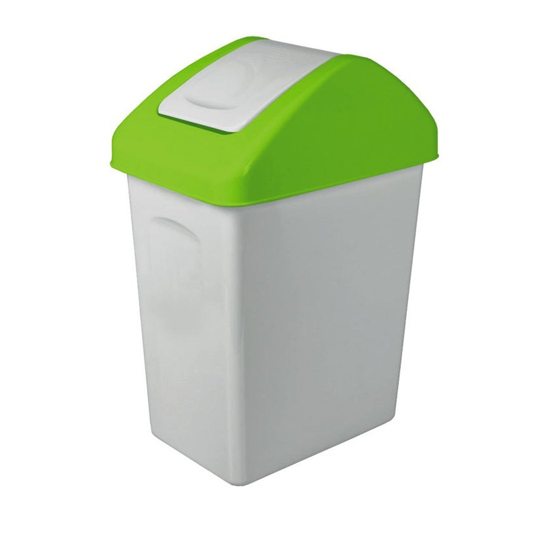 Coș de gunoi de sortare BranQ 25L cu capac pivotant - verde - reciclare deșeuri ECO