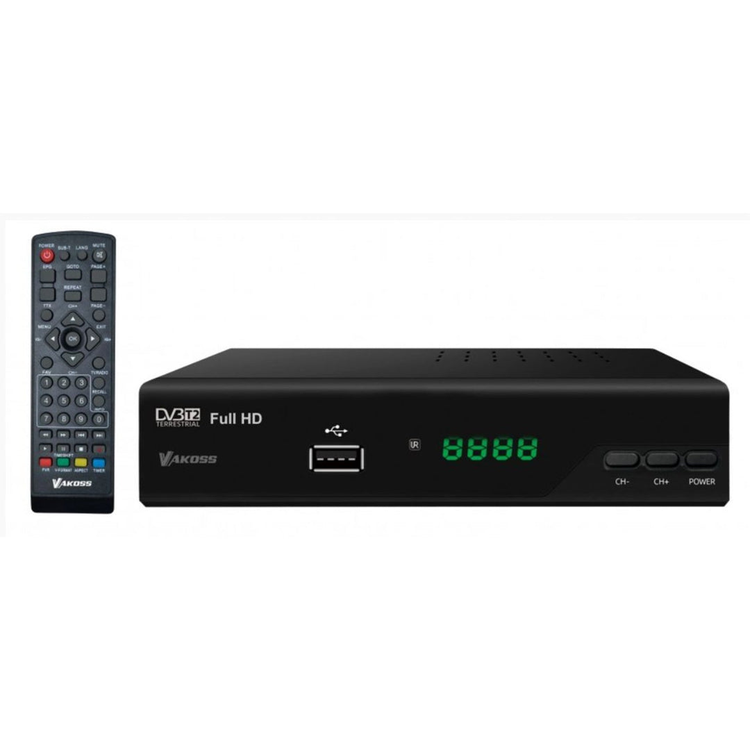 Tuner digital cu telecomanda, DVB-T/T2 H.265, Vakomtek DB-619, negru