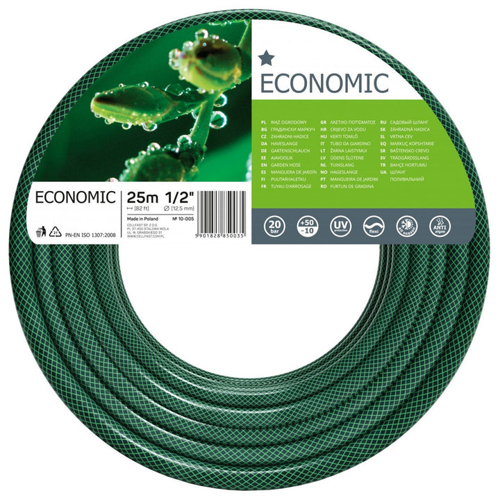 Cellfast Economic 1/2" 25 м 3-слоен градински маркуч