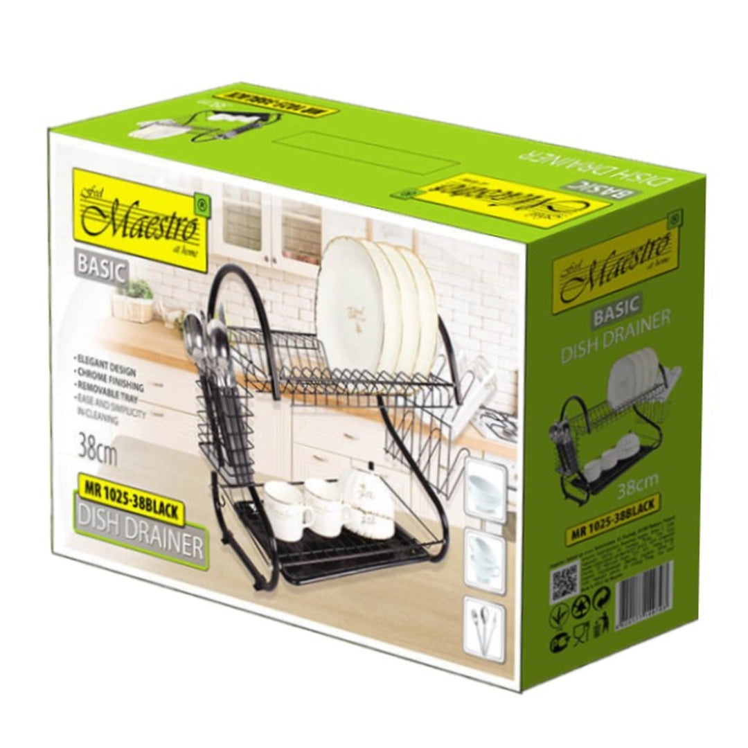 Maestro MR-1025-38-BLACK двустепенна сушилня за съдове, ширина 38 cm
