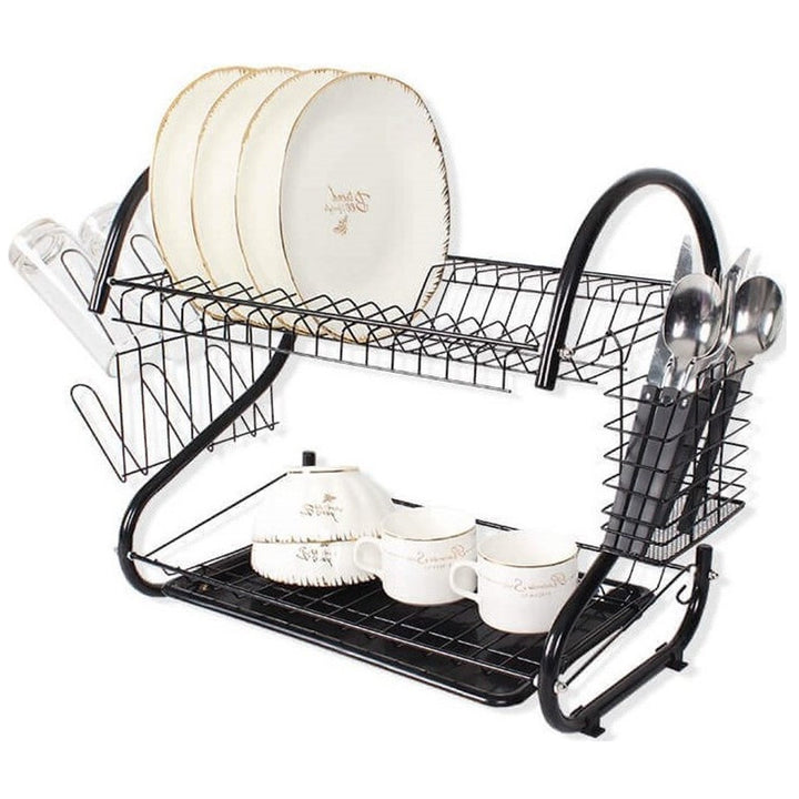 Maestro MR-1025-38-BLACK двустепенна сушилня за съдове, ширина 38 cm