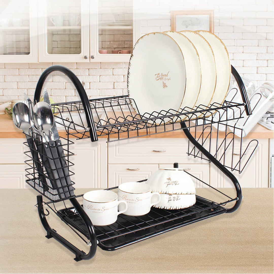 Maestro MR-1025-53-BLACK двустепенна сушилня за съдове, ширина 53 cm