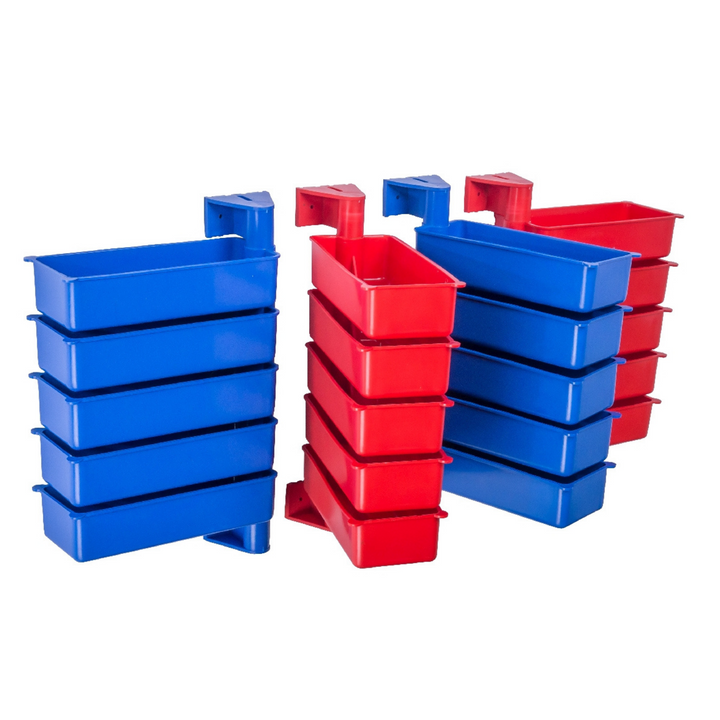 PIVOT Set de 3 containere rotative de depozitare, polipropilenă, culoare roșie, organizează