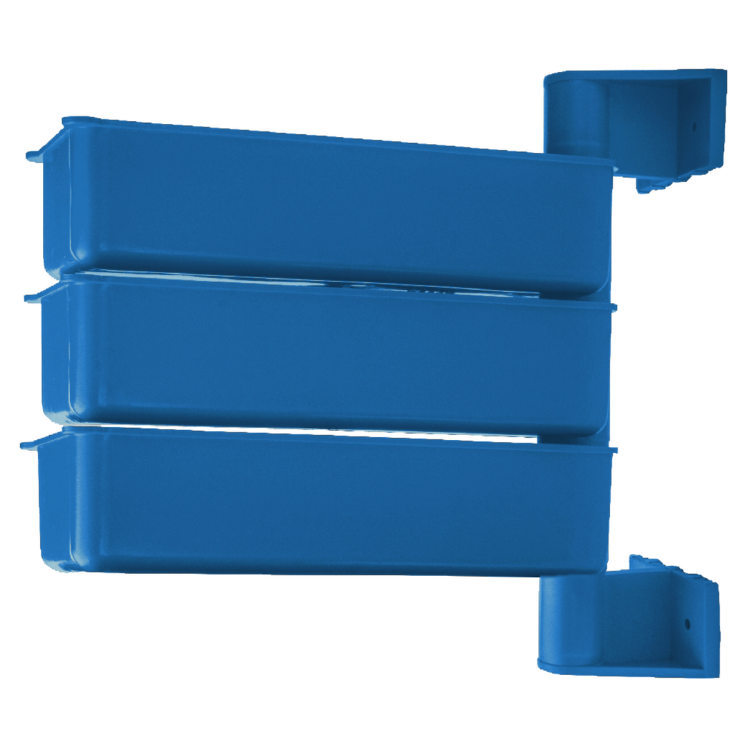 PIVOT Set de 3 containere rotative de depozitare, polipropilenă, culoare albastră, organizează