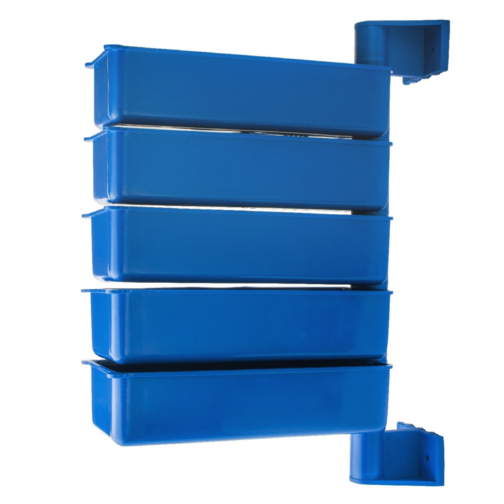 PIVOT Set de 5 containere rotative de depozitare, polipropilenă, culoare albastră, organizează