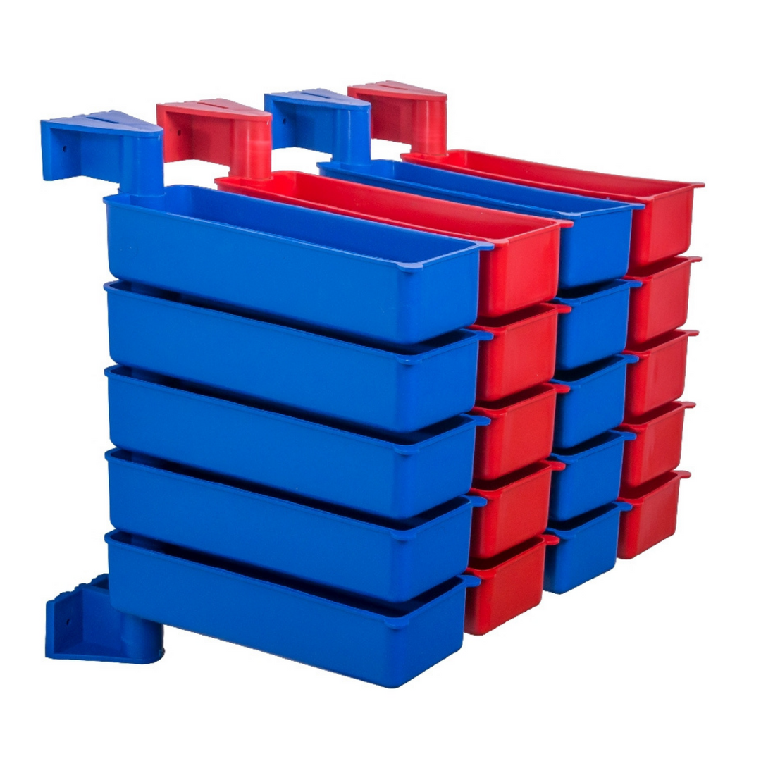 PIVOT Set de 5 containere rotative de depozitare, polipropilenă, culoare albastră, organizează