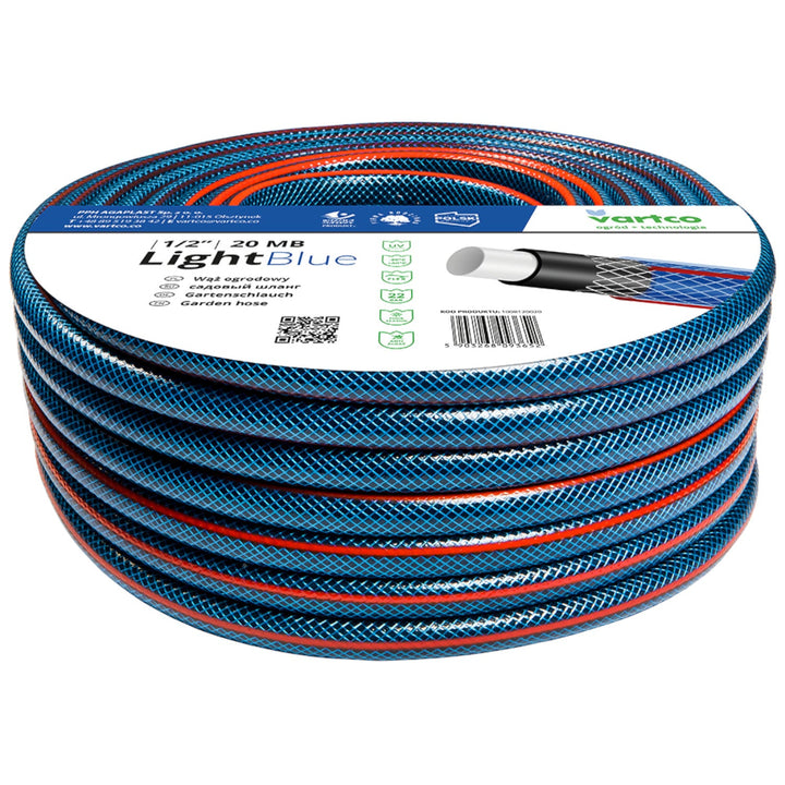 Vartco светлосин 1/2" 20 м 4-слоен градински маркуч