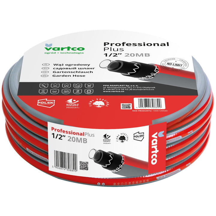 Vartco Professional Plus 1/2" 20 м 6-слоен градински маркуч