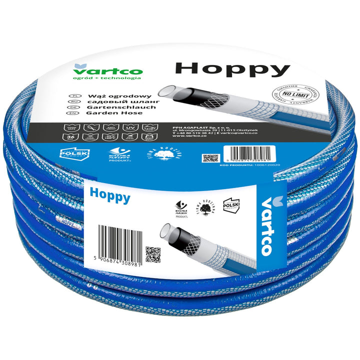Vartco Hoppy 3/4" 30 м 6-слоен градински маркуч, който не се усуква