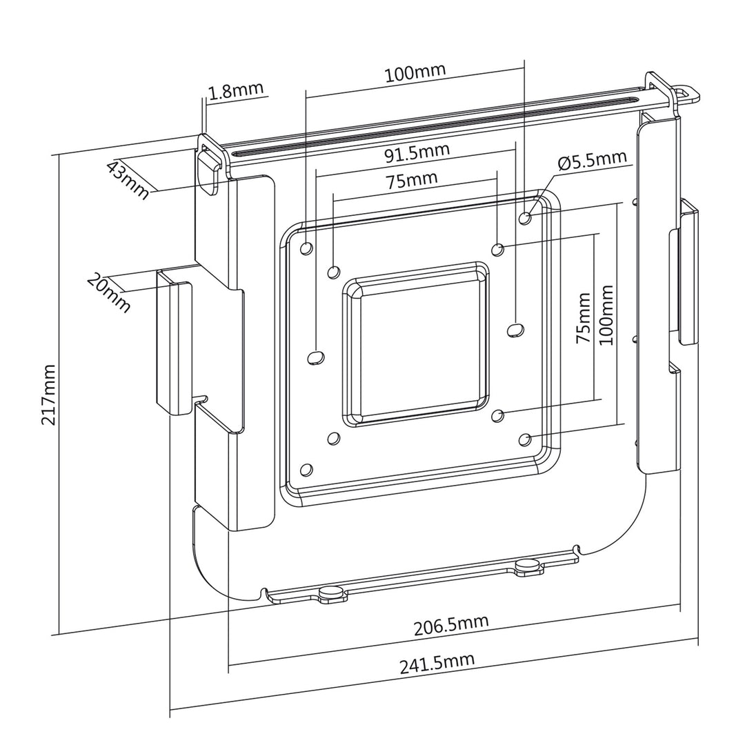 Монтажна стойка Maclean MAC Mini, VESA 75X75/100X100, за MAC Mini след 2014 г., MC-473