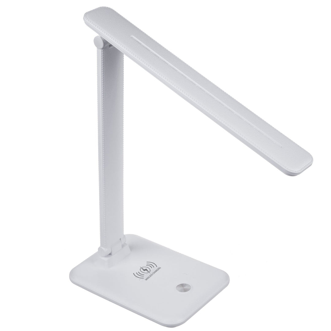 LED настолна лампа Maclean, макс. 9 W, 220–240 V AC, променящ се цвят, регулируема яркост, безжично зарядно устройство, 450 lm, MCE616 W