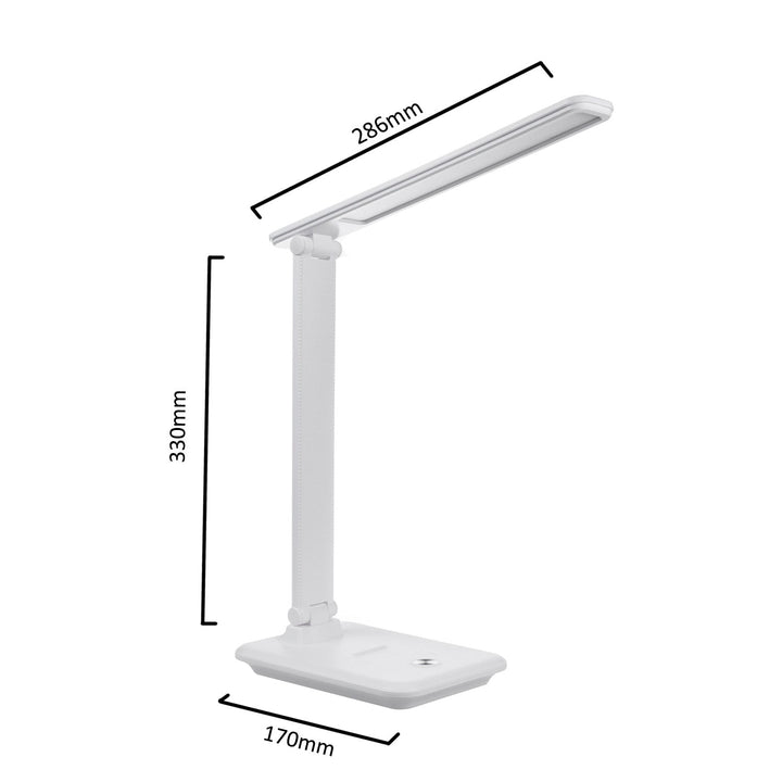 LED настолна лампа Maclean, макс. 9 W, 220–240 V AC, променящ се цвят, регулируема яркост, безжично зарядно устройство, 450 lm, MCE616 W