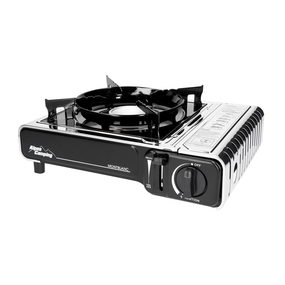 Къмпинг печка Alpen Camping, мощност: 2,2 kW, консумация на газ 160 g/h, пиезоелектрично запалване, MONT BLANC