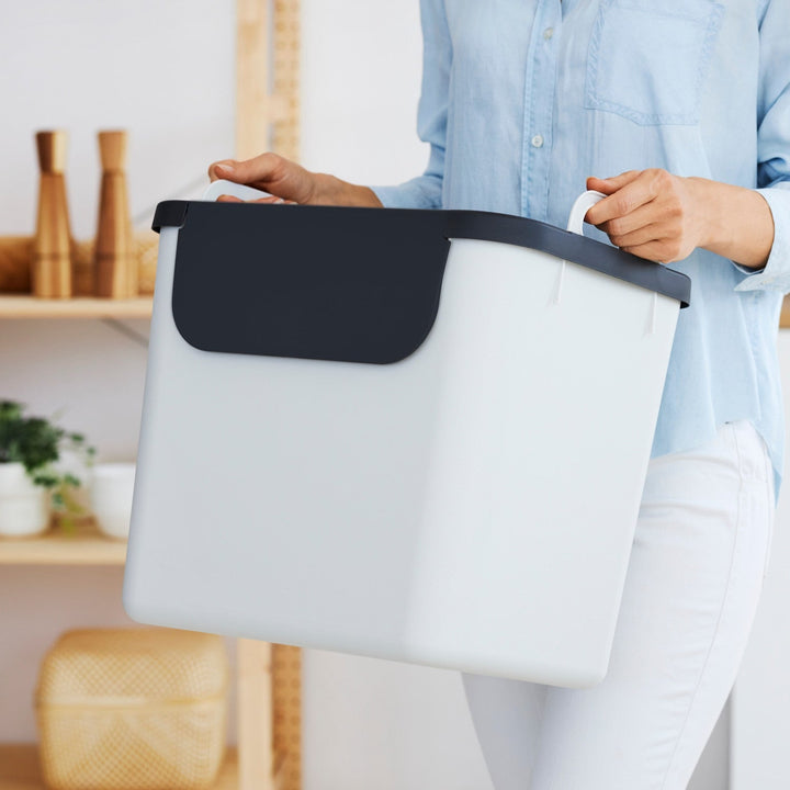Cos pentru colectare selectiva Rotho Jive, 30 L, alb, doua manere