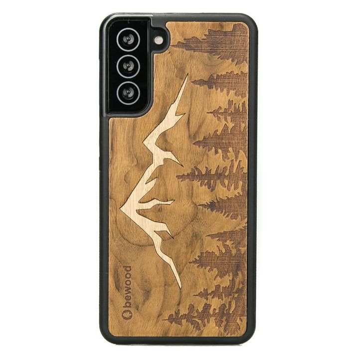 Husa telefon Bewood, din lemn, pentru Samsung Galaxy S21 FE, Mountain