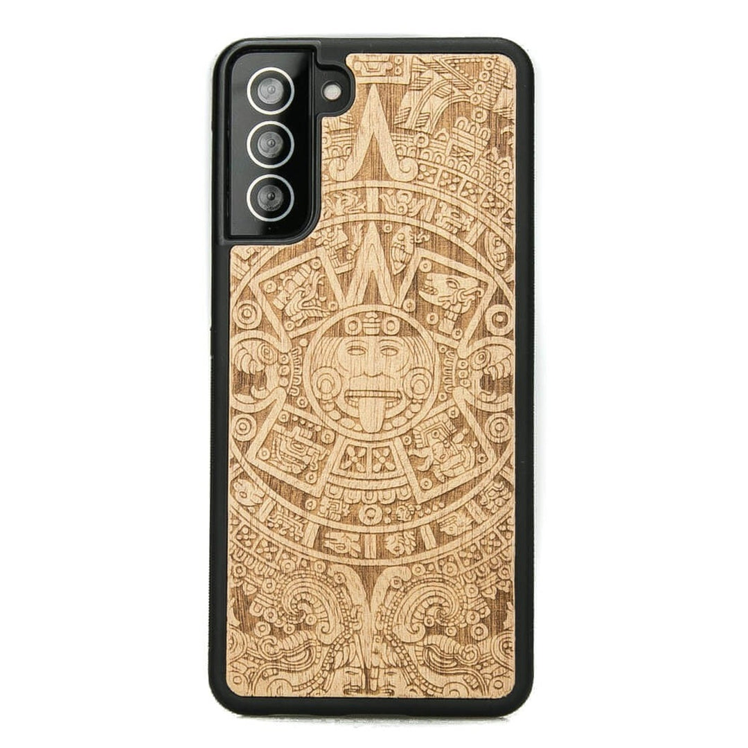 Husa telefon Bewood, din lemn, pentru Samsung Galaxy S21 FE, Calendar aztec