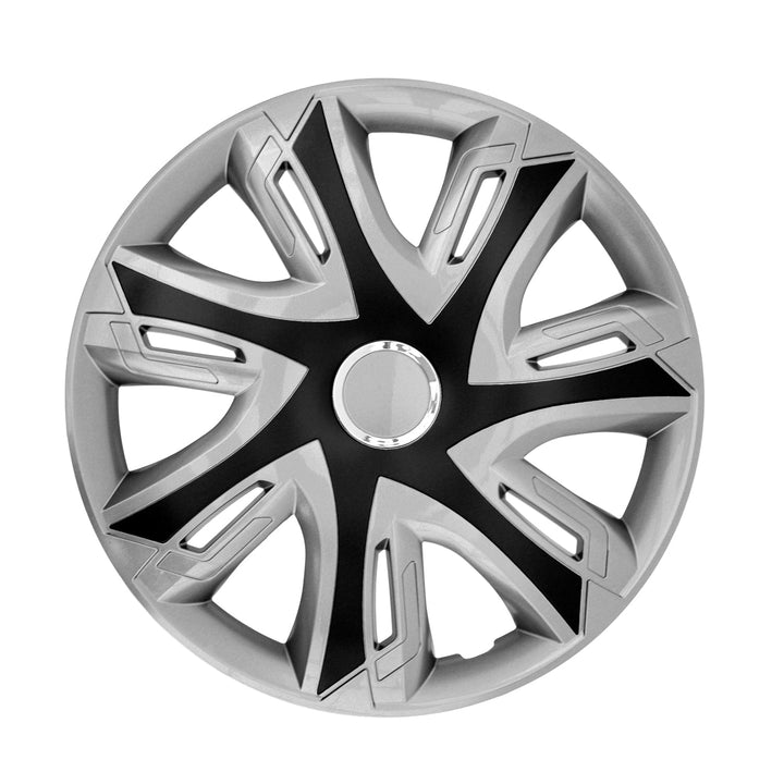 15'' NRM Supernova двуцветни черно-сребърни капачки за джанти, 4 броя