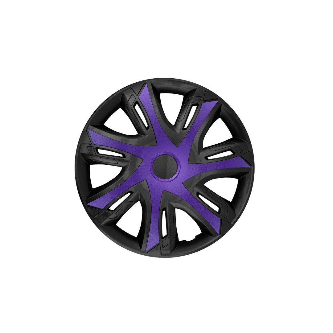 15" NRM N-Power двуцветни виолетови/черни капачки за джанти, 4 броя